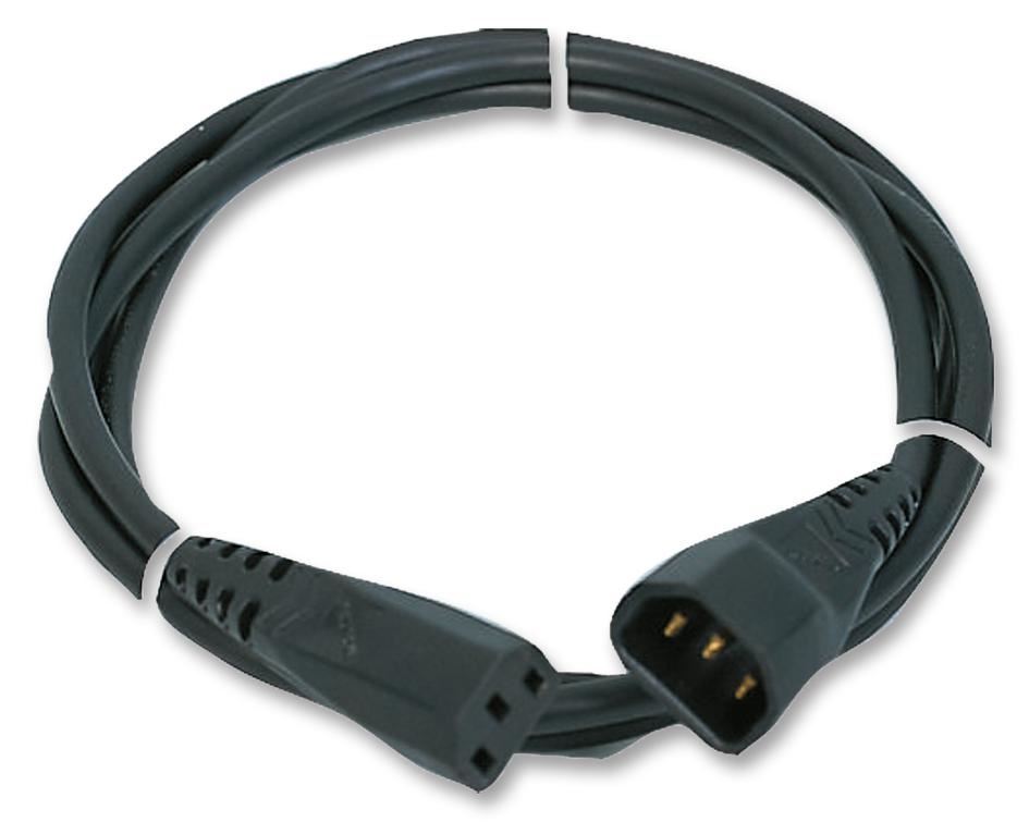 PRO ELEC - IEC C14 轉 IEC C13 插頭延長線 6A 2米 黑色