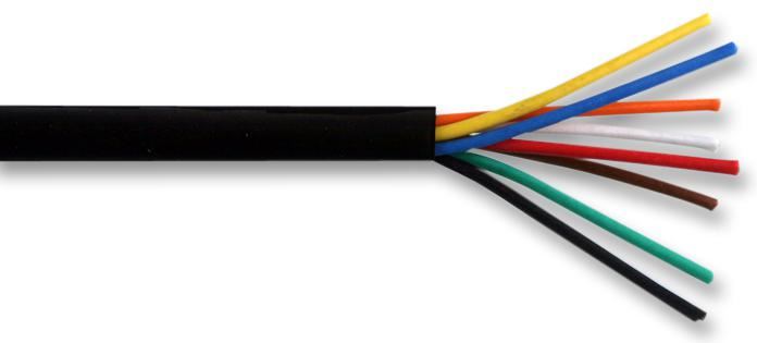 PRO POWER 8-Core Security Alarm Cable, Black, 100m