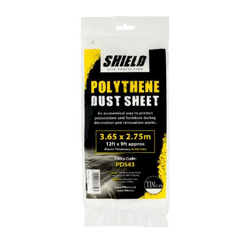 Timco Polythene Dust Sheet, 50m x 2m, Clear, 8 Microns