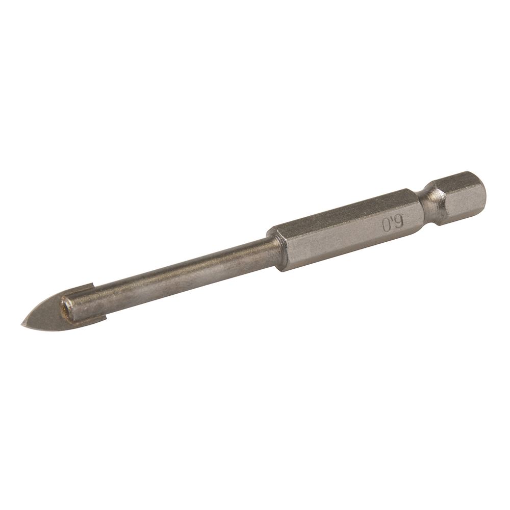 Silverline 6mm - Mèche à verre et carrelage, queue hexagonale