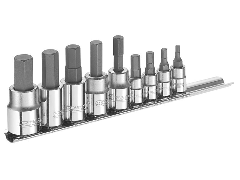Expert 1/4 & 3/8in Drive Hex Bit Socket Set, 9-Piece