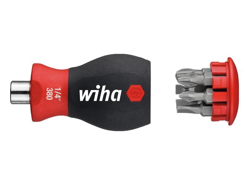 Wiha - Pemutar Skru Pendek Magnetik SoftFinish® dengan Pemegang Bit (SL, PH)