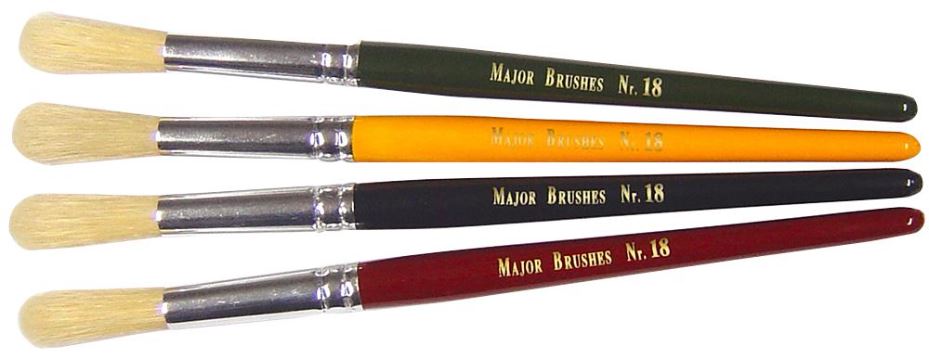 MAJOR BRUSHES - Πινέλα Ζωγραφικής με Γουρούνι Λουρίδα, Κυλινδρικό Ακροπλεύρο, Μ