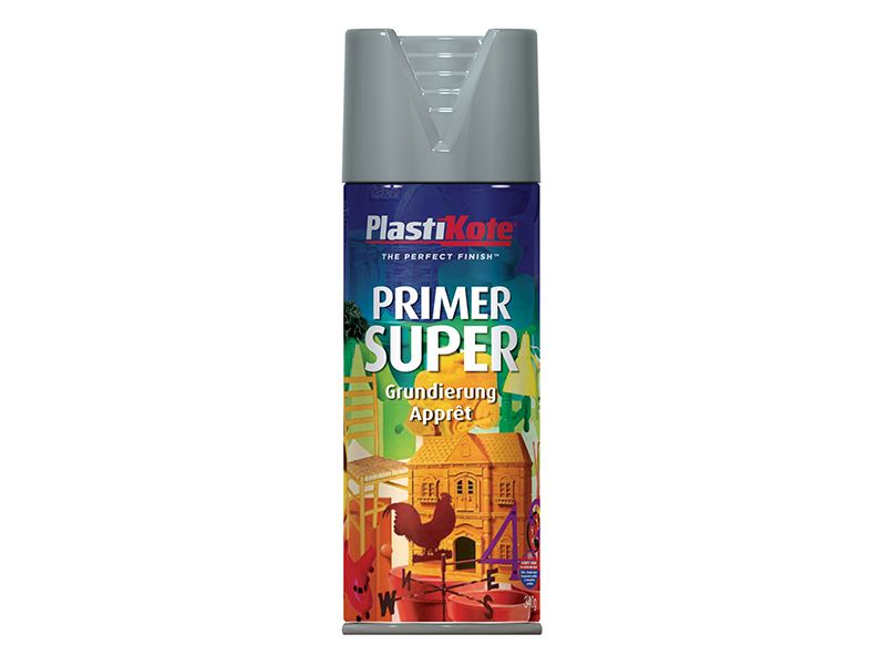 PlastiKote - Grey Super Spray Primer 400ml