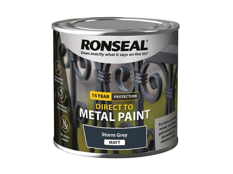 Ronseal Storm Grey Matt Direct to Metal Paint 250ml