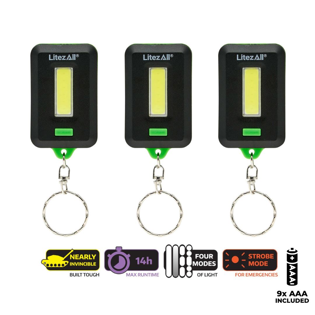 LitezAll CobFob Portachiavi Tattico (3-Pack) 120 Lumen
