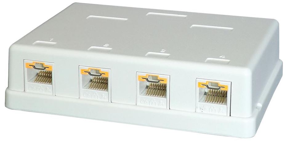 TUK LOKJAC Cat6 Zásuvkové moduly pro povrchovou montáž, 4 porty