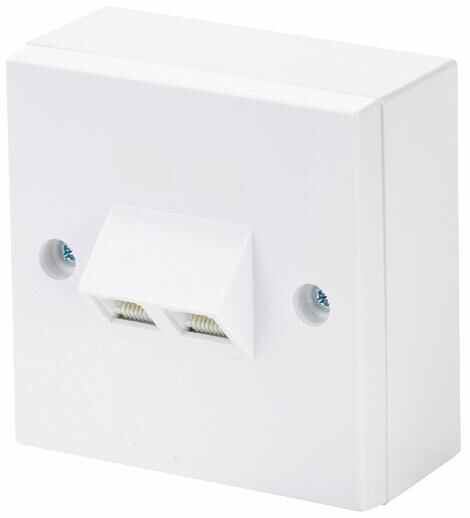 TUK 2-Port Cat5e RJ45 Angled Faceplate
