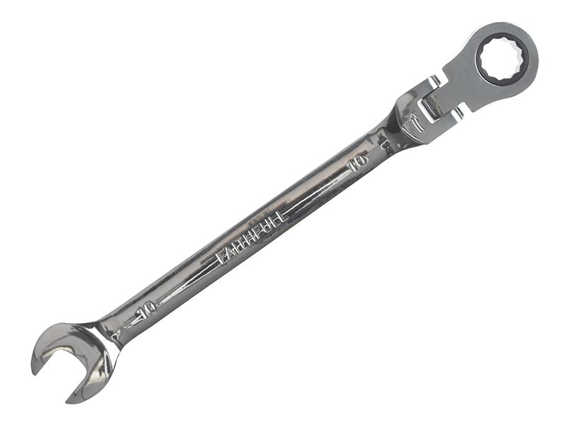 Faithfull フレックスヘッドCVラチェットレンチ 10mm 180°回転可