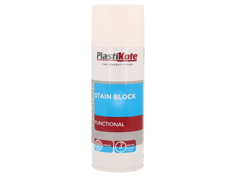 PlastiKote Trade Stain Block Sprayfarbe Weiß 400ml