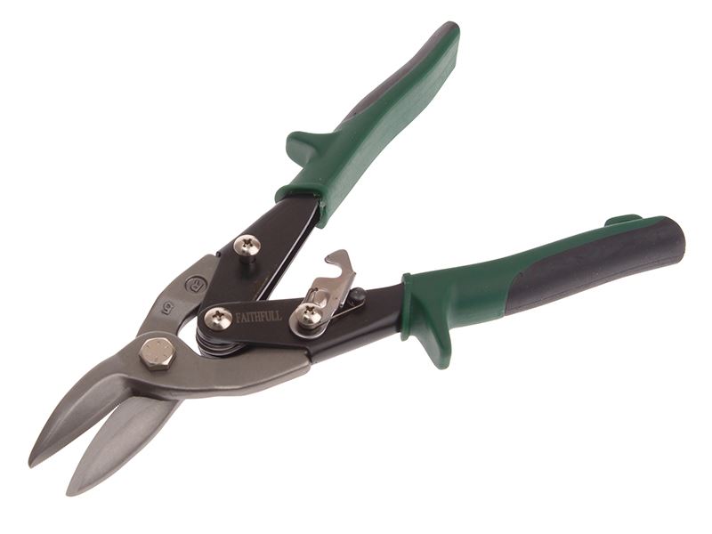 Faithfull Green Compound Aviation Snips, Right Cut, 250mm (10in)