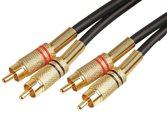 PRO SIGNAL 2x Phono (RCA) Male to Male Lead, 1.5m Black