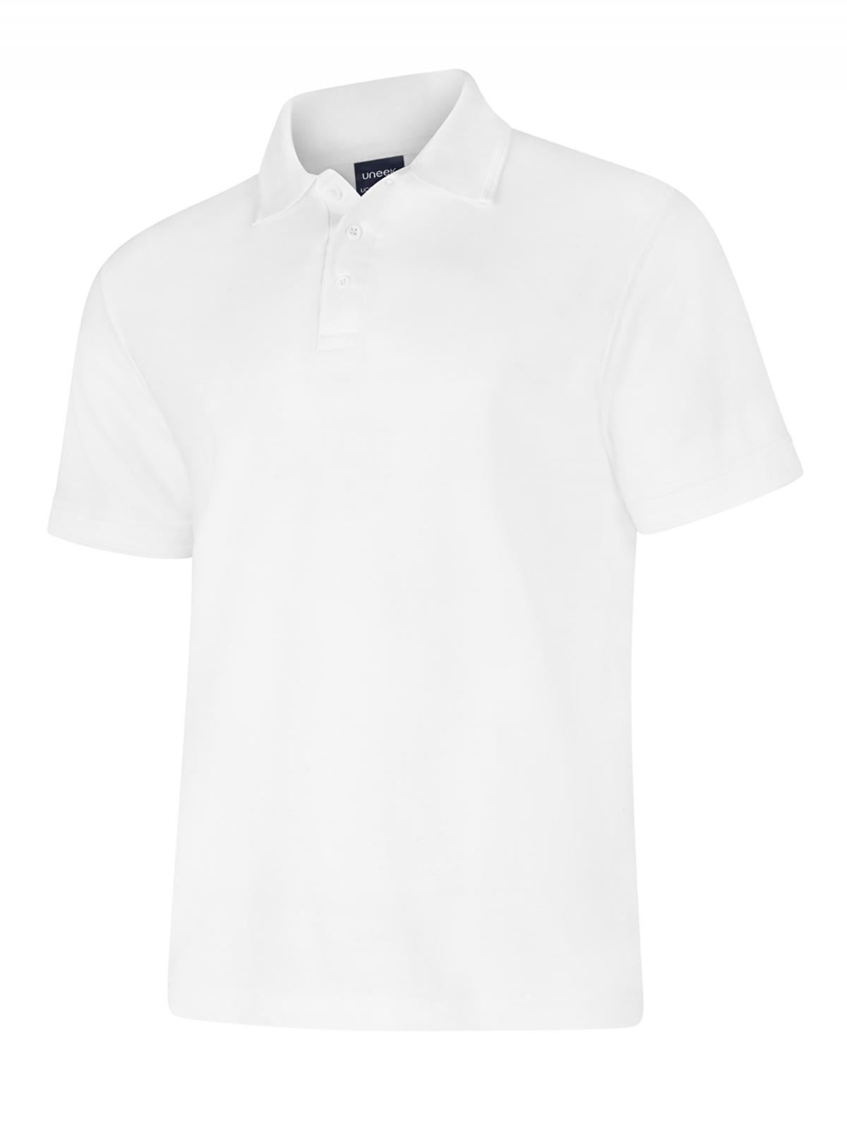 Uneek Deluxe Unisex Polo Shirt - 50/50 Polycotton - White - 2XL