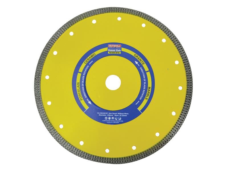 Faithfull Disco de Diamante para Porcelana, 230 x 22,23mm