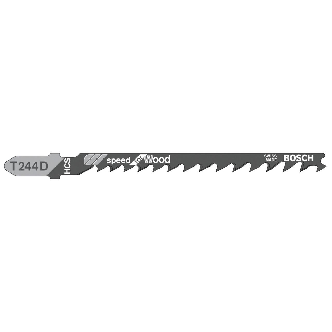 Bosch T244D Wood Jigsaw Blades - 5 Pack (100mm)