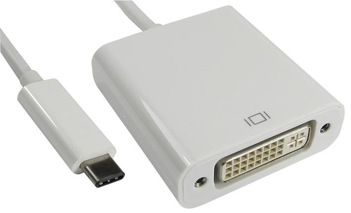 PRO SIGNAL USB-C to DVI Adapter, White, 1080p