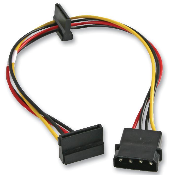 AKASA - Câble d'alimentation Molex 4 broches vers 2× SATA 15 broches, 35 cm