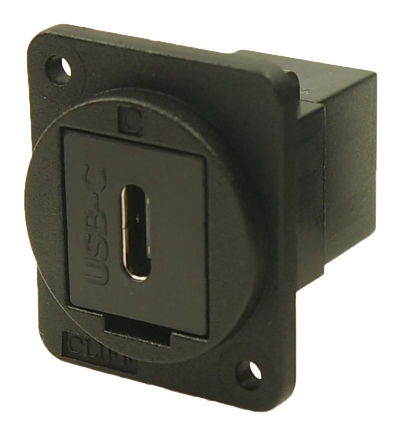 CLIFF FT Series Connettore USB-C a Montaggio Pannello, Plastica, Fori M3