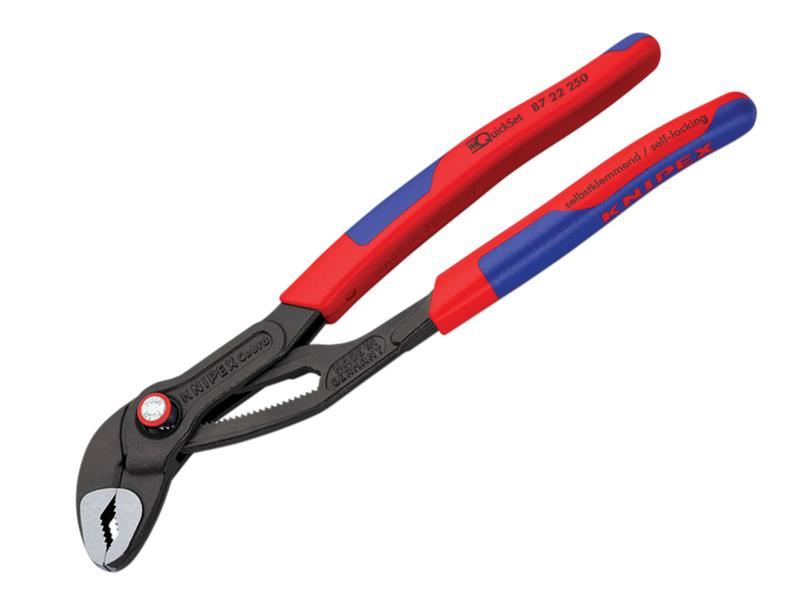 Knipex Cobra® クイックセット ウォーターポンププライヤー 250mm マルチコンポーネントグリップ
