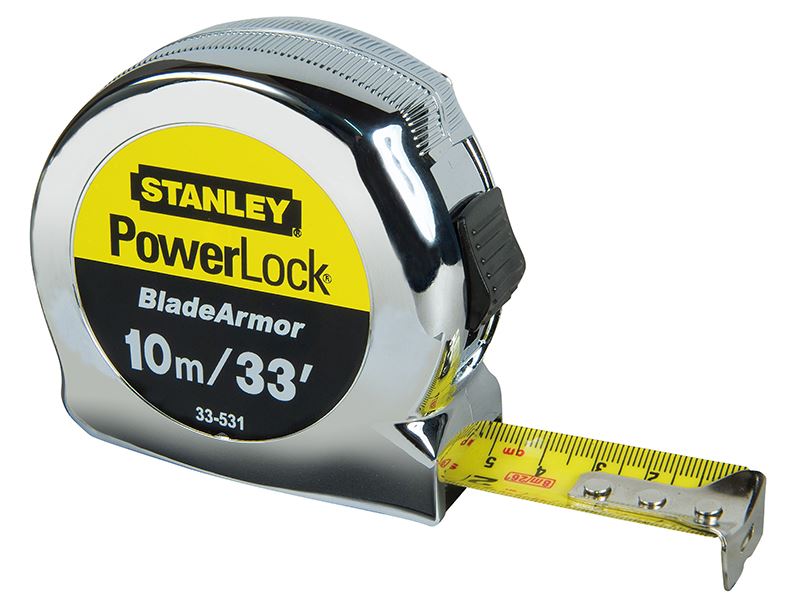 STANLEY PowerLock BladeArmor 포켓 줄자, 10m/33ft, 25mm 너비