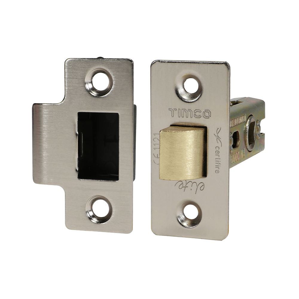 Fechadura Tubular Timco em Níquel Escovado - 67mm com Batente de 45mm