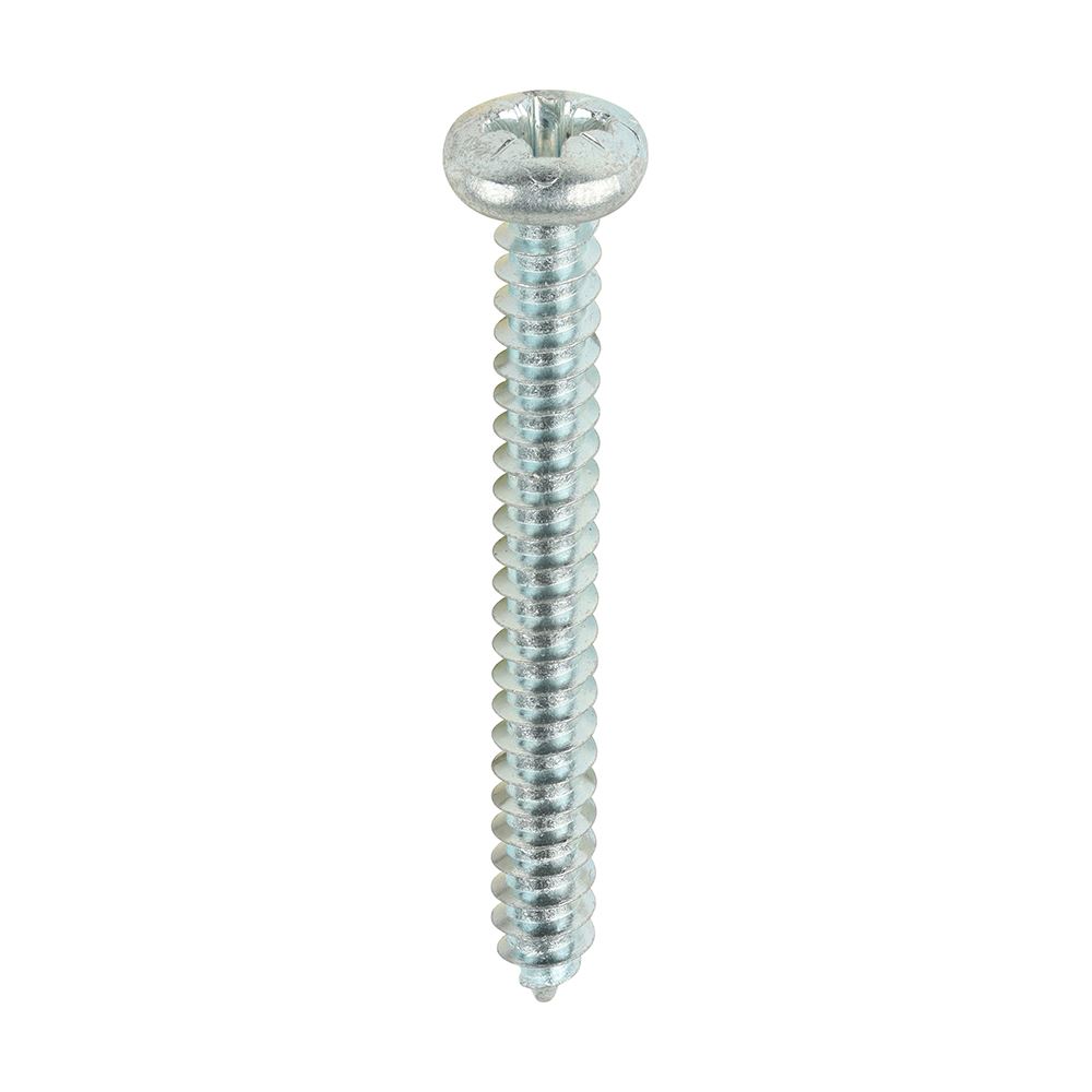Timco - Vis auto-taraudeuses PZ à tête plate, zinc chromate (Lot de 200, 8 x 1½