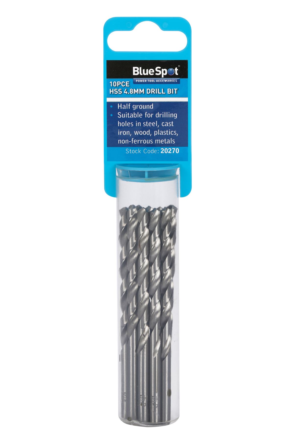 Blue Spot 10-Piece HSS Drill Bit Set, 4.8mm