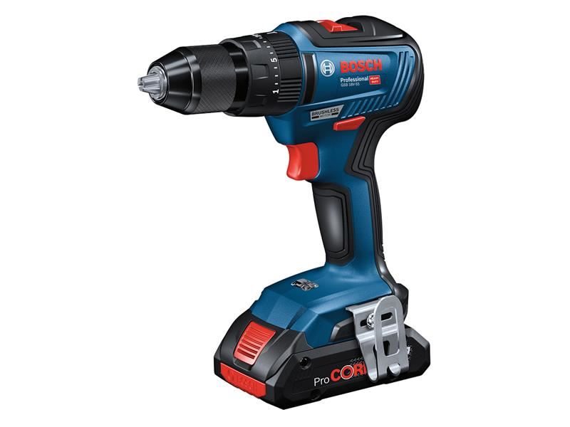 Bosch GSB 18V-55 Συνδυασμένο Τρυπάνι, Χωρίς Ψήκτρες, 18V, 2 x 4.0Ah ProCORE18V