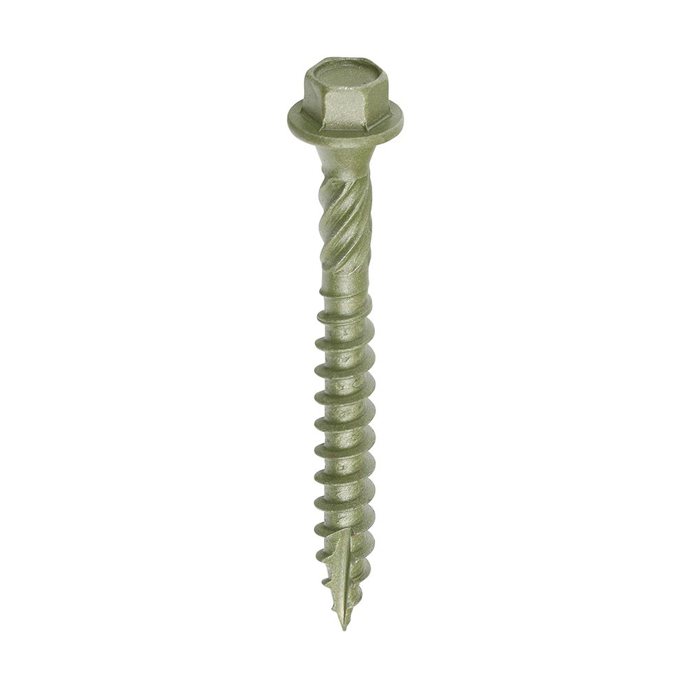 Timco ברגי עץ וחיפוי גינה עם ראש משושה 6.7x60 מ״מ (50 חבילה, ירוק)