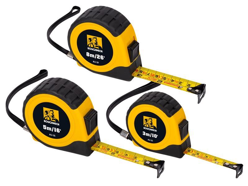 Roughneck E-Z Read® Tape Measure Set, 3-Piece