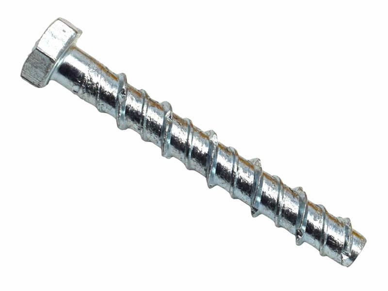 Vis à béton hexagonales MASONMATE M6 × 50mm, zinguées (Lot de 100)