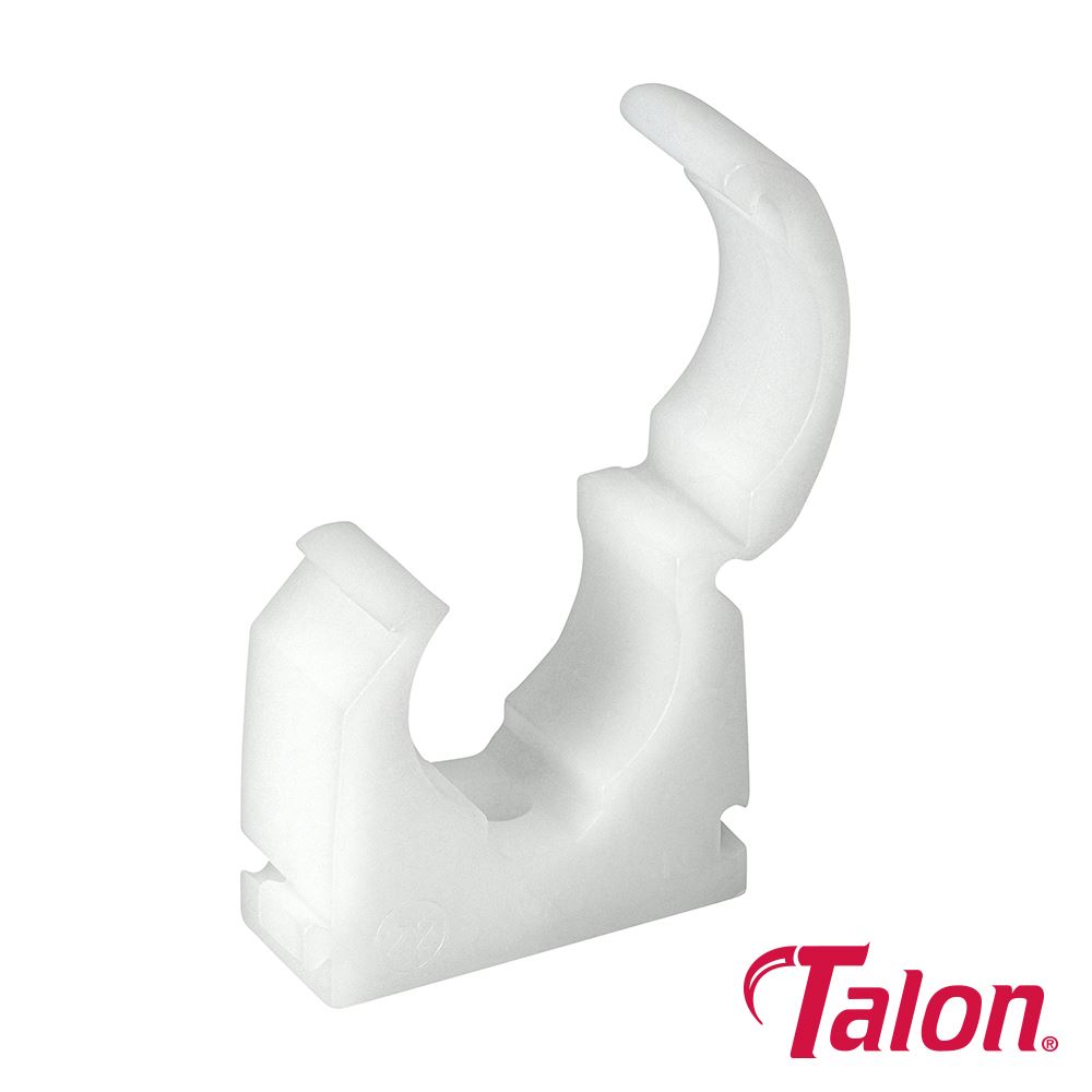 Talon Single Hinged Clip, White, 22mm, Pack of 100