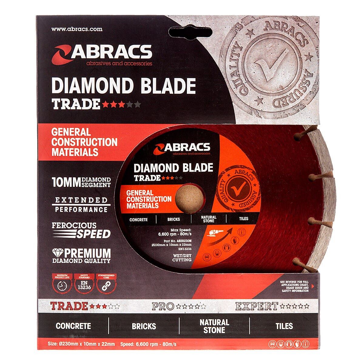 Abracs Diamant-Trennscheibe ABDD230M Universal 230mm x 10mm x 22mm