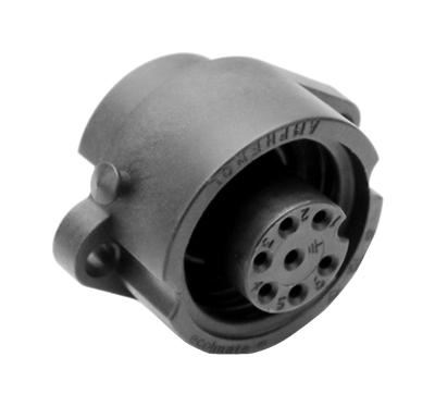 Amphenol 6 Pole + E Panel Socket, Solder, Nylon 6.6