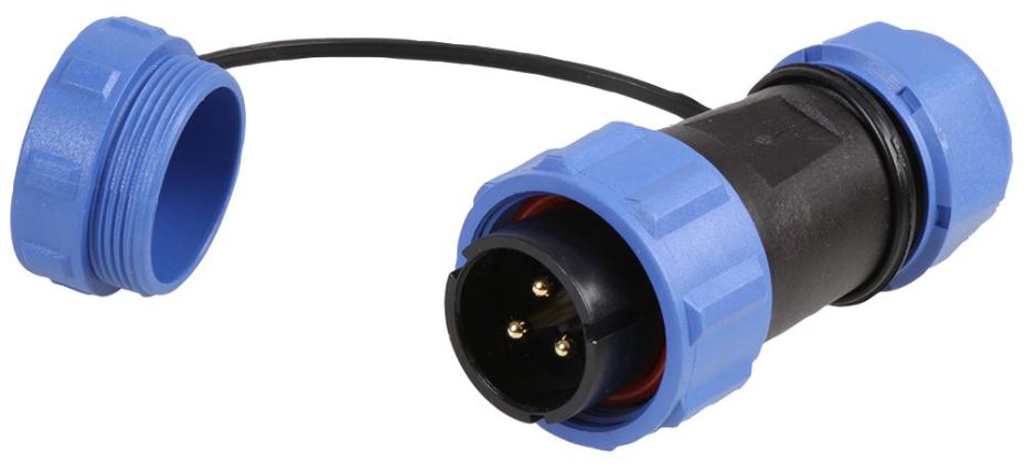 PRO ELEC - Penyambung Plug Berbenang Bulat 3-Kutub, 7-12mm, IP68
