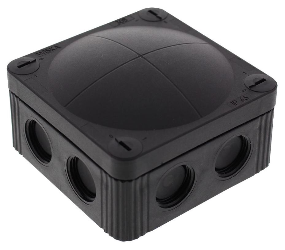 Caixa de Junção WISKA Combi 308 Preta, IP66/IP67, 85x85x51mm