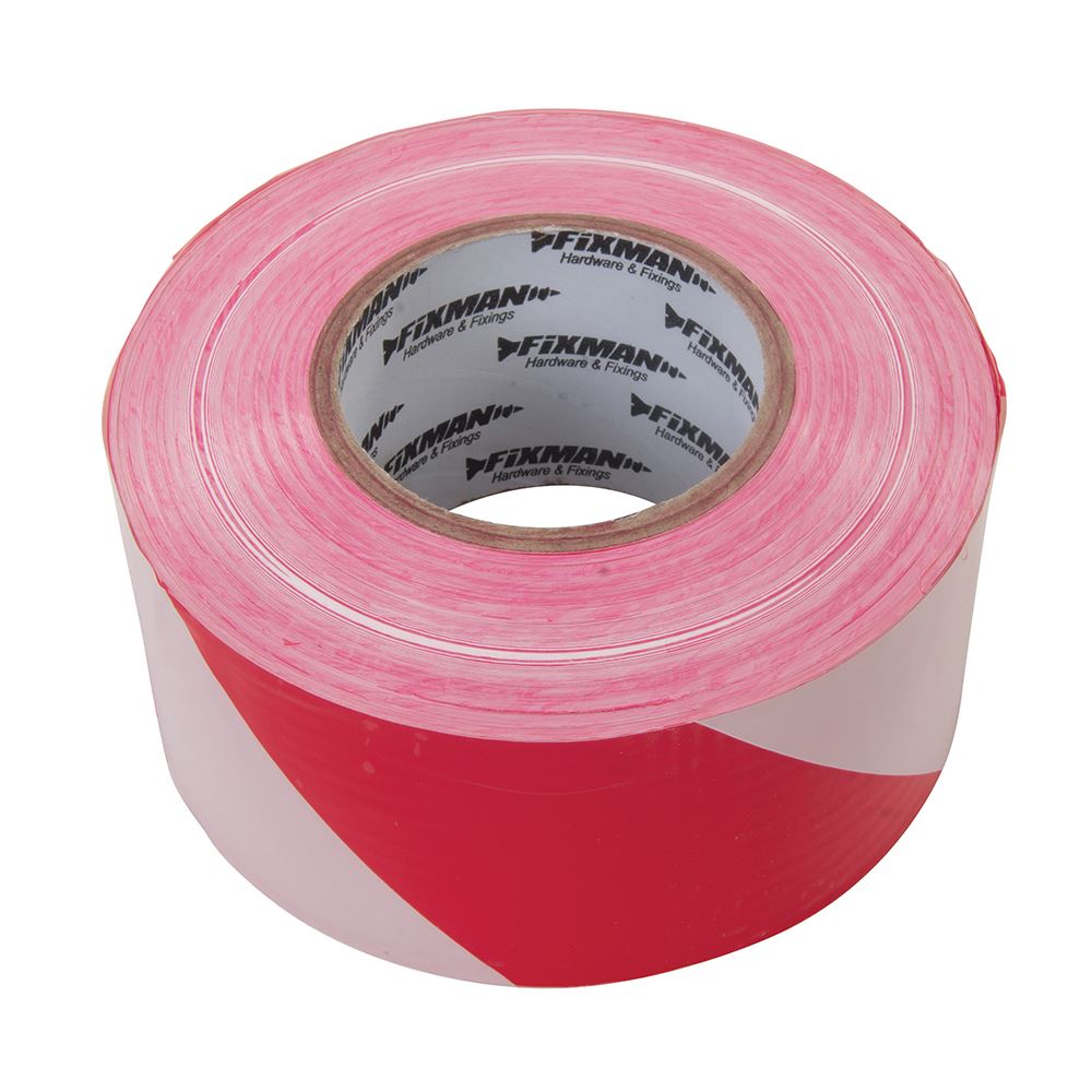 Fixman Afzetlint, Rood/Wit, 70mm x 500m