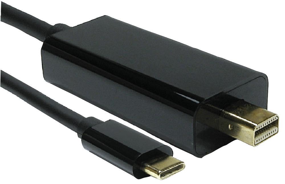 PRO SIGNAL USB-C to Mini DisplayPort Cable, 2m, 4K 60Hz, Black