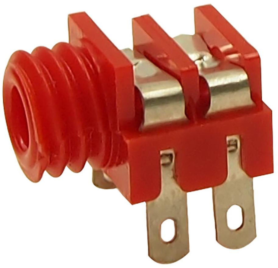CLIFF ELECTRONIC COMPONENTS - 3.5mm 單聲道插座 (面板安裝, 焊接接點, 紅色)