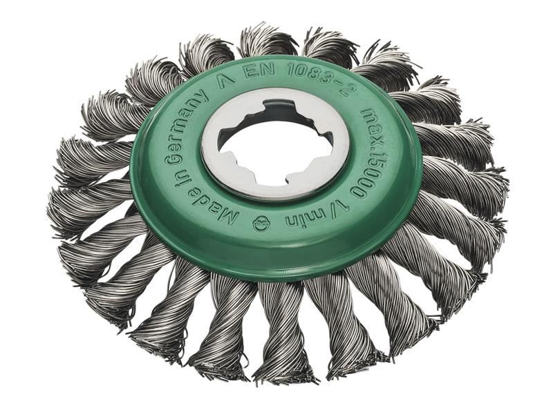Lessmann X-Lock Stainless Steel Knot Bevel Brush, 115mm, Non-Spark