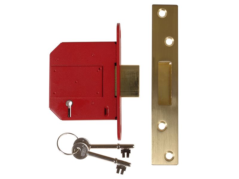 UNION StrongBOLT 2100S 5 Lever Mortice Deadlock, 81mm, Satin Brass