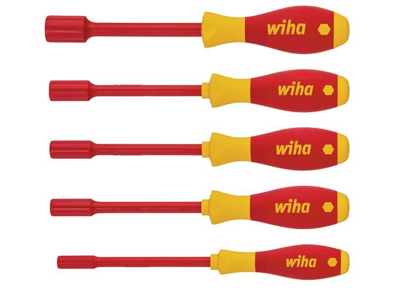 Wiha SoftFinish Hex Nut Driver Set, 5 Piece, Chrome Vanadium Steel