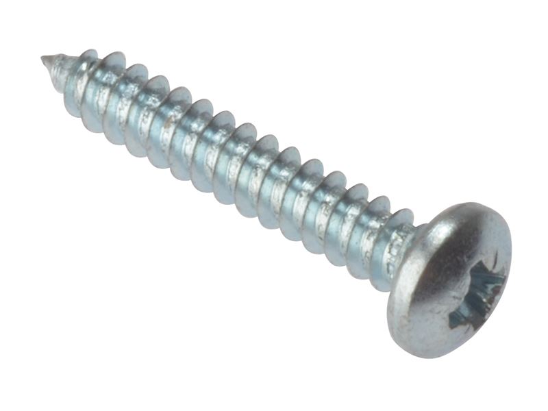 ForgeFix Self-Tapping Screw, Pozi Pan Head ZP, 5/8in x 8, Box of 200