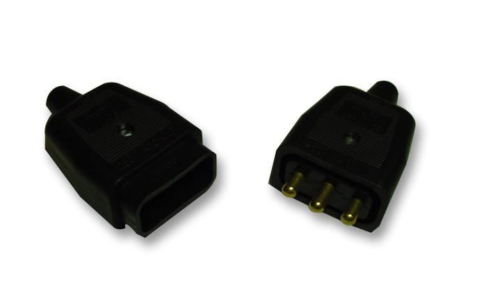 Permaplug מחבר חשמלי 3 פינים נטען מחדש 10A, שחור