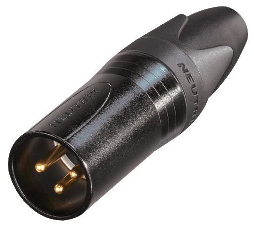 Neutrik NC3MXX-B Mannelijke XLR Plug, Zwart, Gouden Contacten