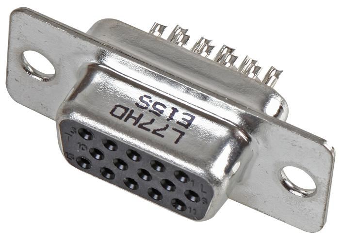 Amphenol 15-Pin High Density D-Sub Socket, Solder Cup