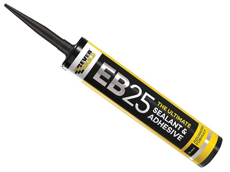 Everbuild EB25 Hybrid Sealant Adhesive, Black, 300ml