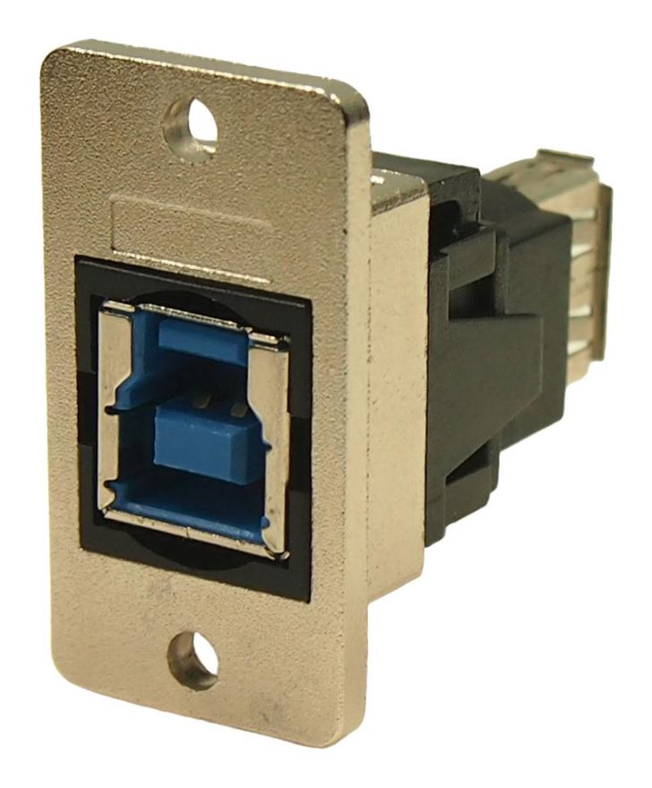 CLIFF ELECTRONIC COMPONENTS USB 3.0 Typ B auf Typ A Slim Feedthrough Adapter, 3