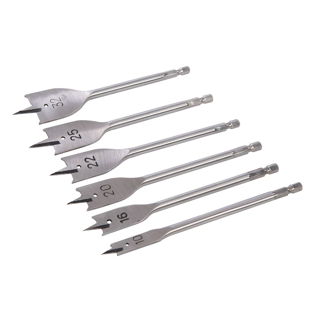 Silverline Flat Bit Set, 6-Piece, 10-32mm