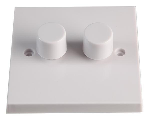 VOLEX Interrupteur Variateur 2 Modules 2 Voies, 400W, Blanc